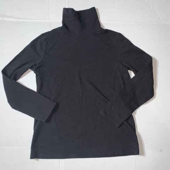 Laura Scott Solid Black Long Sleeve Turtleneck Women’s Size Medium Relaxed Fit - Picture 1 of 3